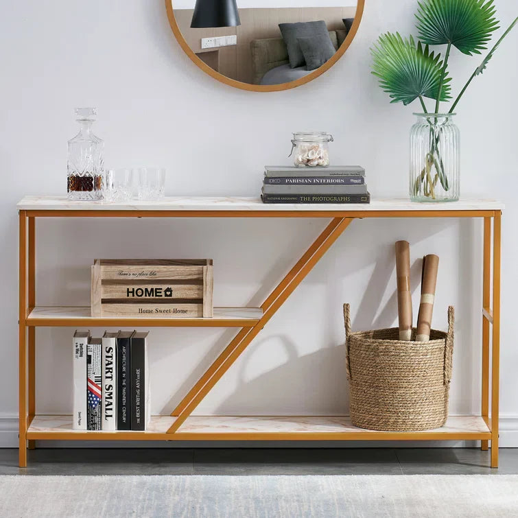 Double Shelf New Console Center Half Table