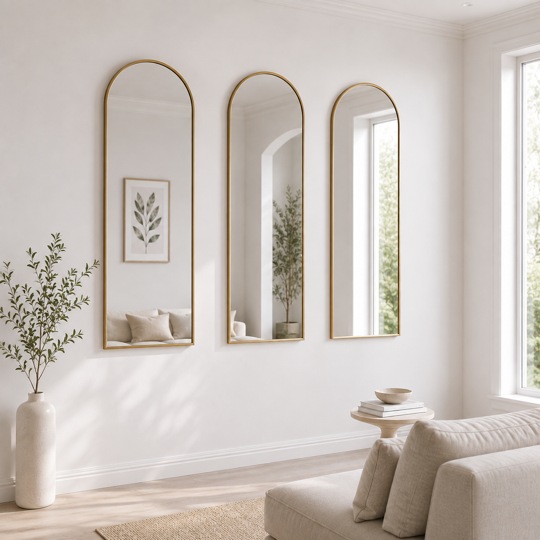 Luxury Gold Arch Wall Mirror | Modern Decorative Metal Frame Mirror