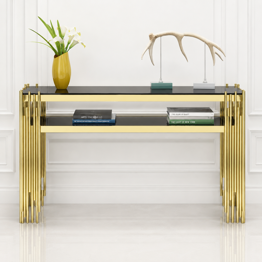 C4 Console Table Narrow Rods Design Living Room Table